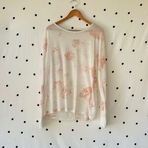 Free people rose print lightweight soft long sleeve